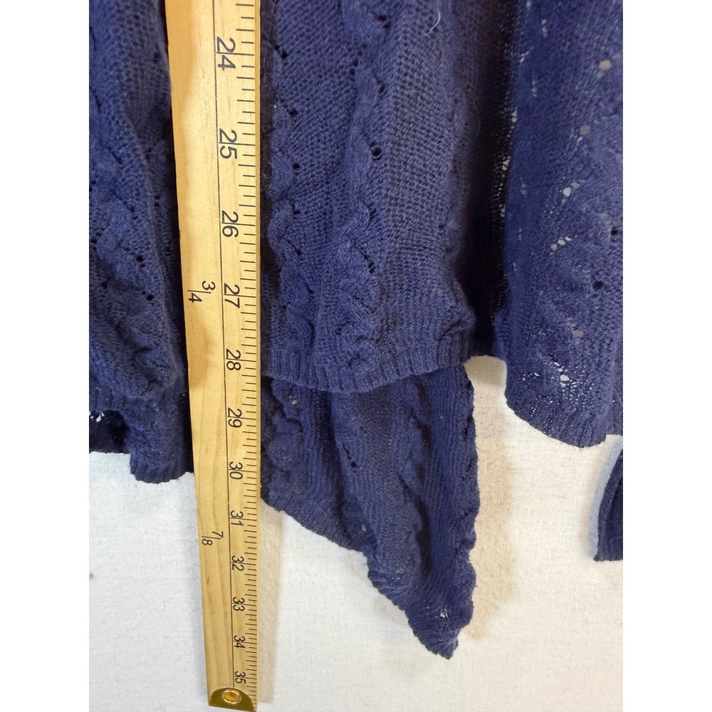 Motherhood Maternity Navy Blue Pointelle Cable Knit Open Front Cardigan Large - Picture 4 of 7